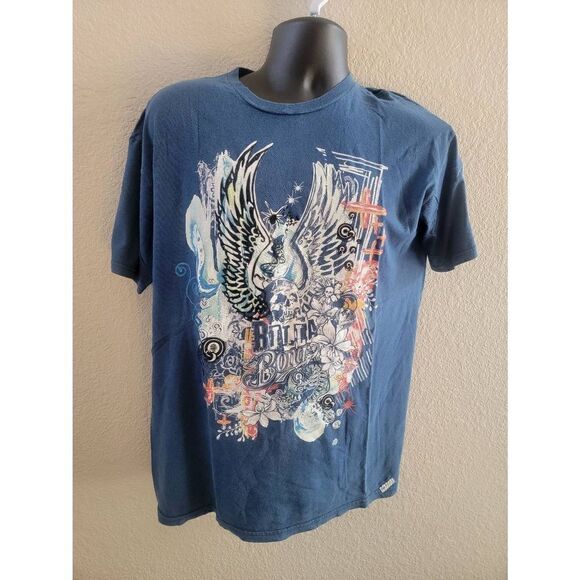 Billabong Men's Blue Short Sleeve Skull Wings Slim Fit Graphic Tee Extra Large - Picture 1 of 5